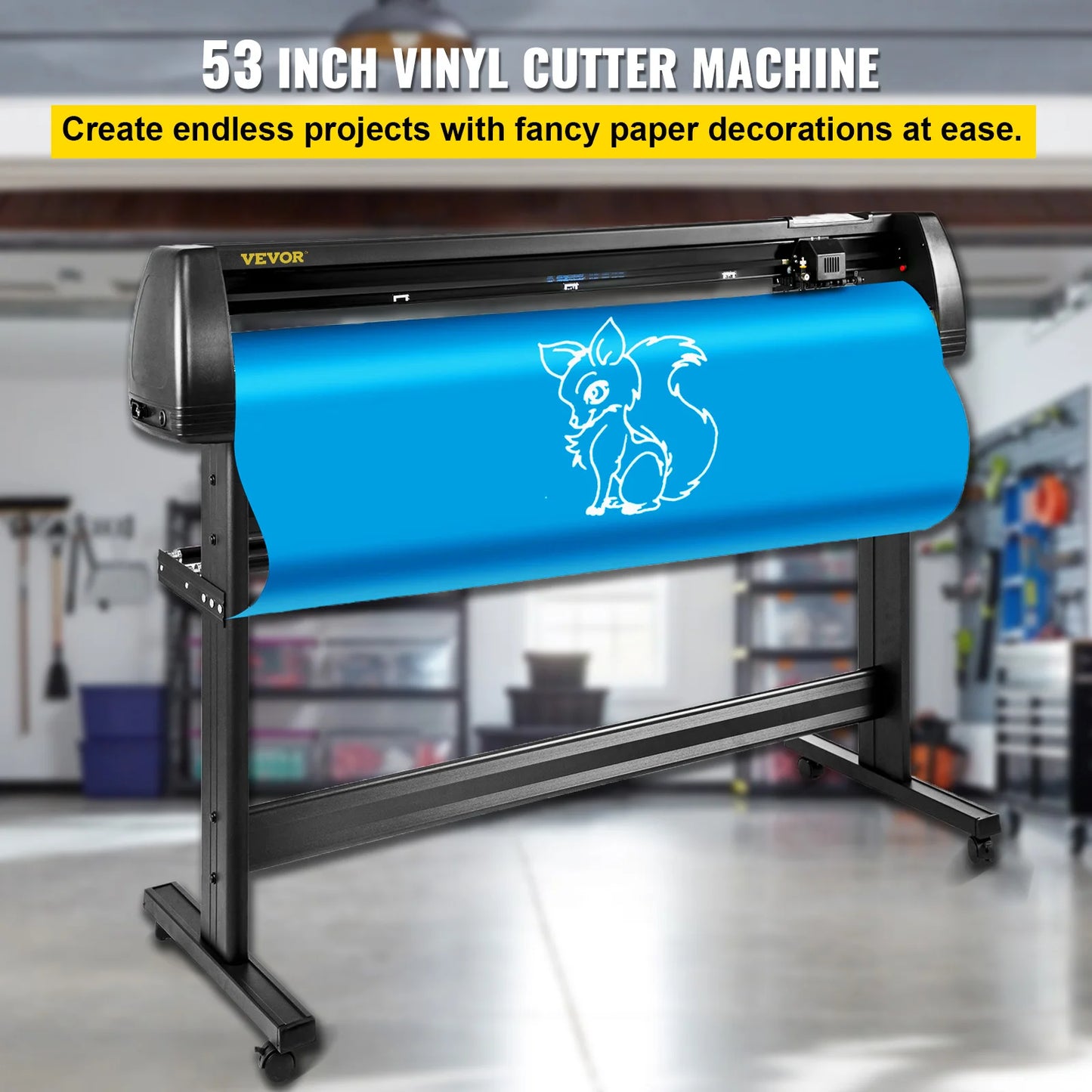VEVOR 53 Inch Vinyl Cutter Plotter Machine Vinyl Cutting Plotter Signmaster LCD Screen for DIY Advertising Label Making