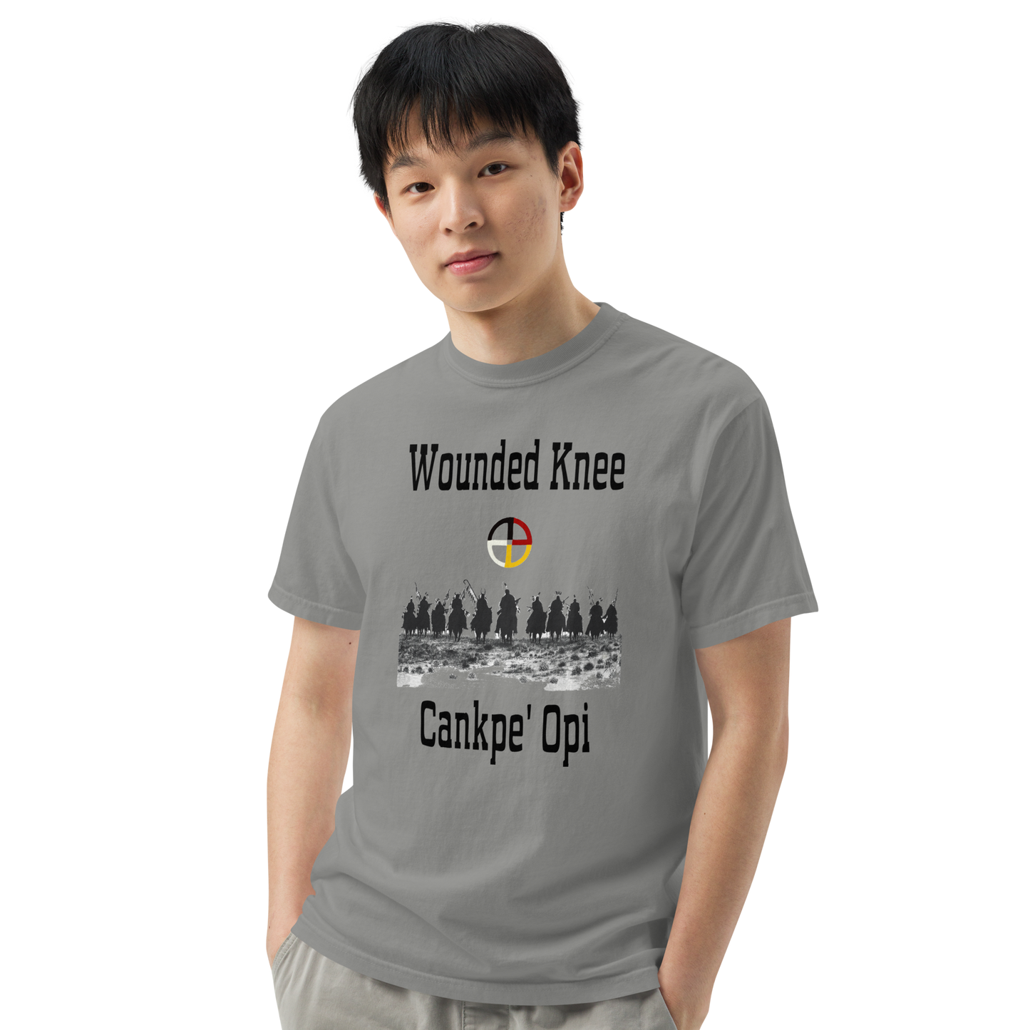 Wounded Knee Men’s garment-dyed heavyweight t-shirt